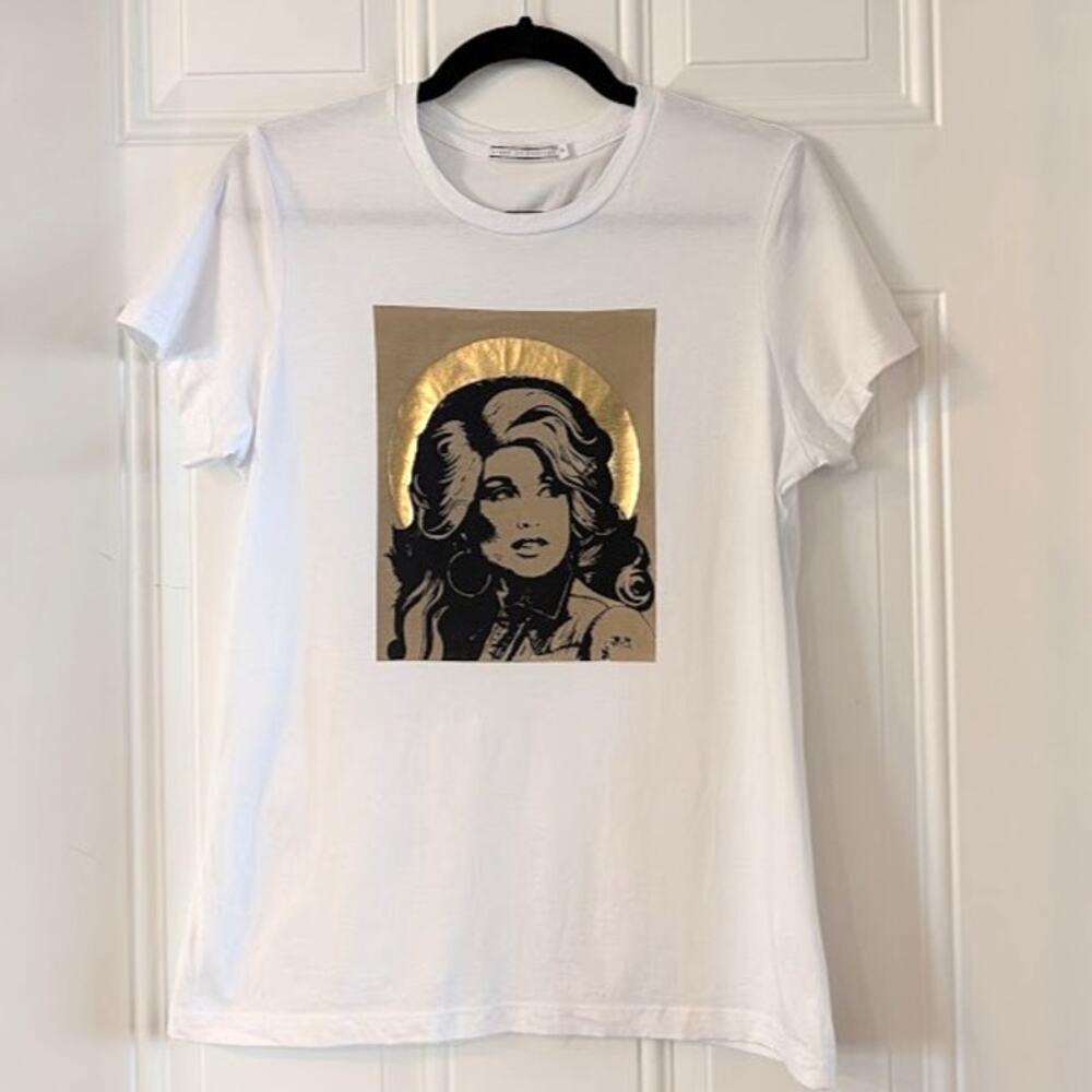 Proof of Concept Dolly Parton Pima Cotton Graphic Tee M Rare Gold Portrait